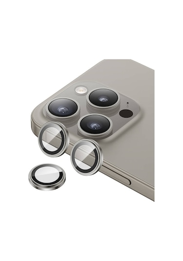 Apple iPhone 15 Pro Max Uyumlu Benks King Kong Corning Kamera Lens Koruyucu Gri
