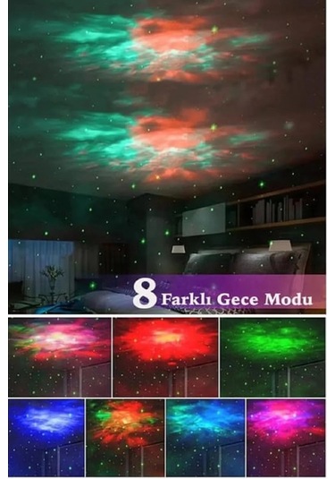 Astronot, Galaksi, Projektör, Uzaktan Kumandalı, Gece Lambası Bwr-47 Çok Renkli