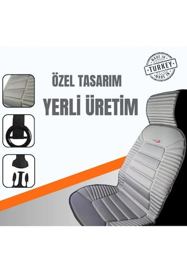 Lüks Oto Koltuk Minderi Ortopedik Kalın Süngerli 2 Li Set Gri