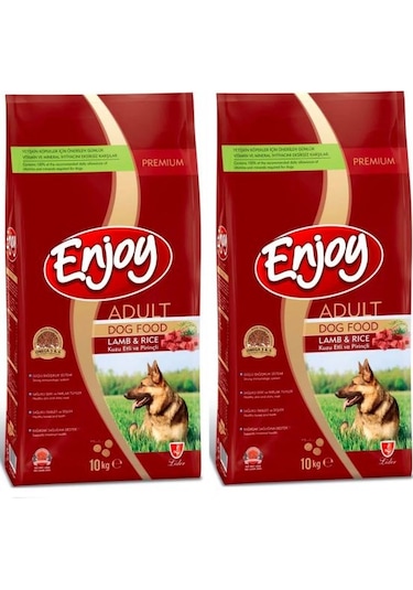 Enjoy Kuzu Etli ve Pirinçli Yetişkin Köpek Maması 2 x 10 KG