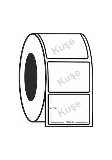 Kuşe Etiket 60X80 MM 800'lük Rulo