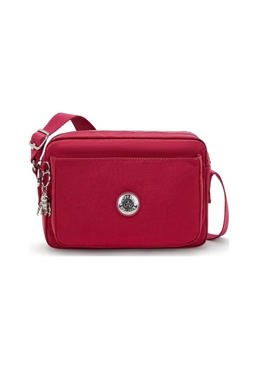 Kıplıng Abanu M Orta Boy Omuz Çantası Kırmızı Red Red Wıne Kırmızı