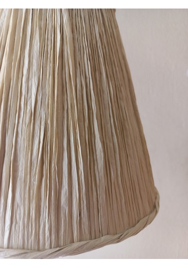 N-21 Kemik Rengi Rafya El Yapımı Avize Krem