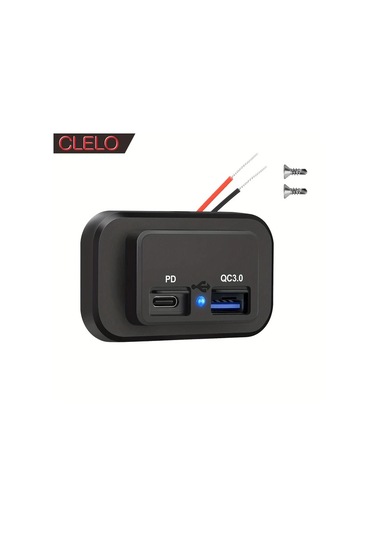 Honeybeeshop Clelo 1 Takım 12v 24v Rv Usb Soketi Cift Hizli Sarj Pd3.0 Tip C Ve Qc3.0 Usb A Araba Sarj Adaptoru Pil Olmadan Rv Prizleri