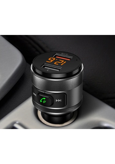 Youtek Siyah Bluetooth 4.2 Araç Fm Verici - Qc3.0 Hızlı Şarj, Ellerden Kurtulmuş Arama, Çift Usb, Akıllı Sicaklık Kontrolü