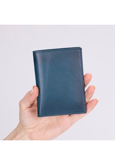 Nigra Hakiki Deri, El Yapımı Cüzdan Gölgeli Mavi Mavi