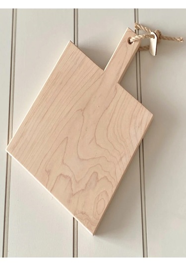 Ahşap Servis Tahtası Kare Açık Kahverengi