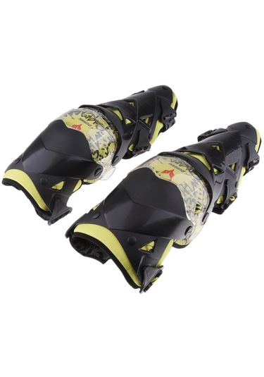 Homyl Çift Motosiklet Motokros Vücut Koruyucu Dişli Diz Sarı Sarı