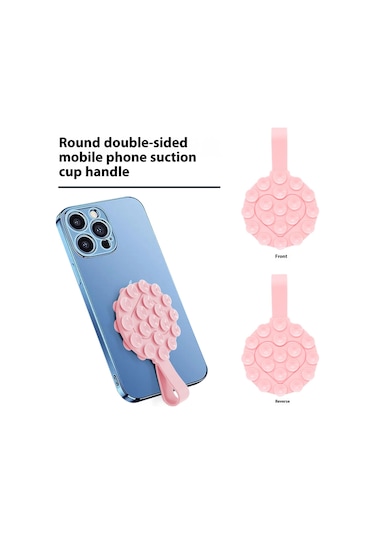 Rk-x18 19 Tane Silikon Vantuz Kalp Şeklinde Çift Taraflı Telefon Tutucu Çıkarılabilir Telefon Montaj Aparatı - Siyah