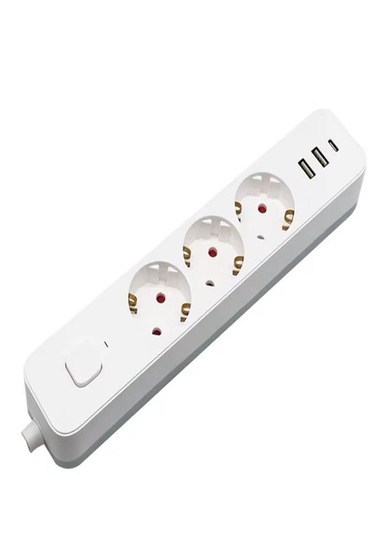 Ftr/16 3680w 16a 3 Priz, 2 Usb, 1 Type-c, 1.8 Metre Akım Korumalı