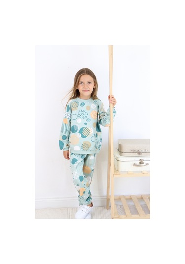 Kız Çocuk Orta Kalınlıkta Eşofman Takımı Mavi