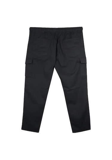 Kargo Cepli 100 Kilo-180 Kilo Arası Için Uygun Erkek Büyük Beden Gabardin Pantolon Siyah