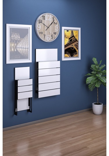 Begonya Duvara Monte Katlanır 1 Tabureli Pratik Mutfak Masası