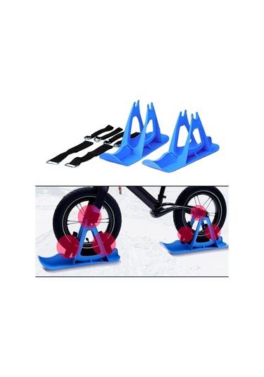 Suntek Kış Kar Kızağı Bisiklet Kayak Kızak Spor Mavi