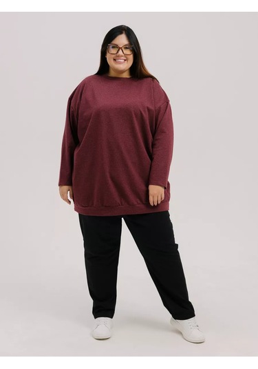 Lena Grand Oversize Sweatshirt Büyük Bedenler 185524006 Kırmızı