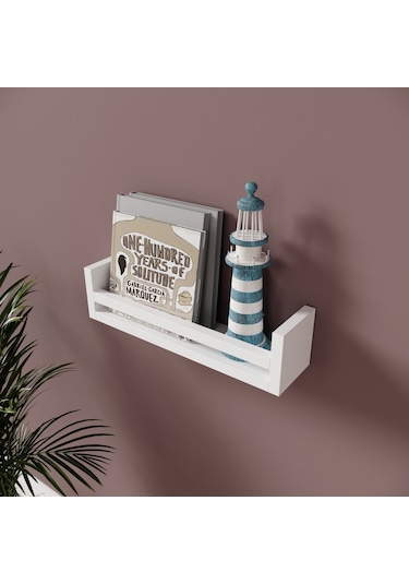 Rosepal  Mobilya Micro Dekoratif Beyaz Raf Tekli