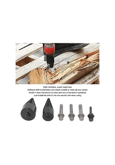 Sointeresting 6'lı Odun Ayırıcı Uç Paketi, 32mm 42mm Çıkarılabilir Ayırıcı Koni Yakacak Odun Ayırıcı Uçlar 4 Saplı