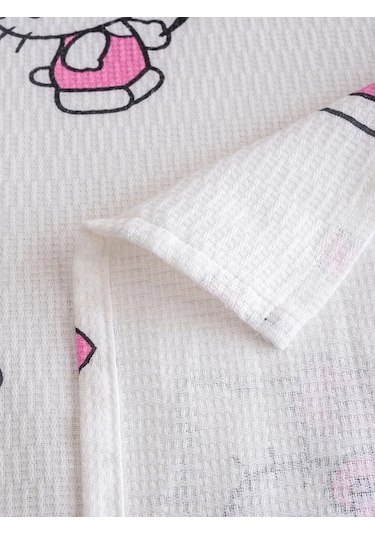 Pembe Hello Kitty Baskılı Tek Kişilik Kız Çocuk Pike Seti