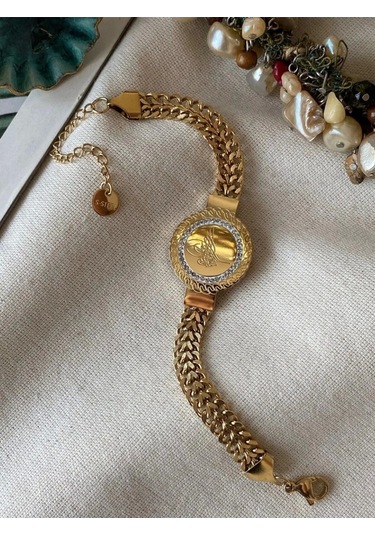 Çelik Tuğralı Bileklik Çok Renkli