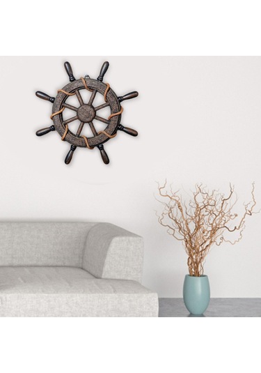 Homyl Tekne Dümen Duvar Heykel Otel Asılı Net32x3x32cm-olmadan