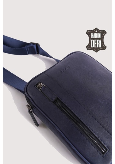 Hakiki Deri Erkek Postacı Çantası Lacivert Smr9250 Lacivert