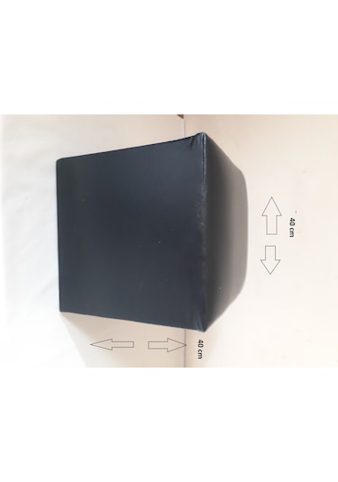 Nesilhomee-Ticaret Kare Suni Deri Kaplama Ayaklı Puf