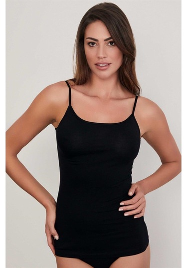 Eros Ersk600 Askılı Kadın Atlet İkili Paket - Siyah Siyah