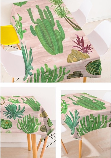 Suntek Tropikal Bitki Baskılı Masa Örtüsü Dikdörtgen-5