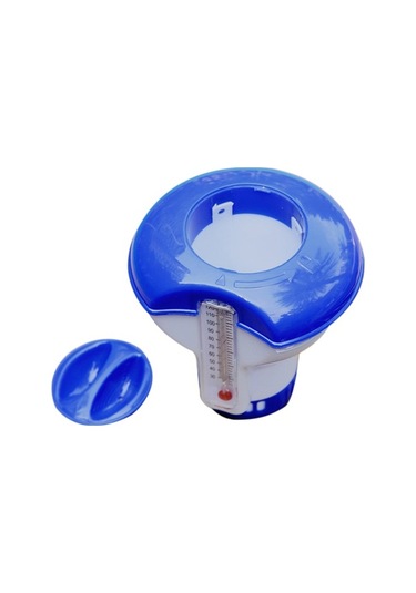 Pazly Havuz & Spa Klor Tablet Dispenseri, Termometreli, Mavi/beyaz, Pratik Ve Güvenli Kullanım