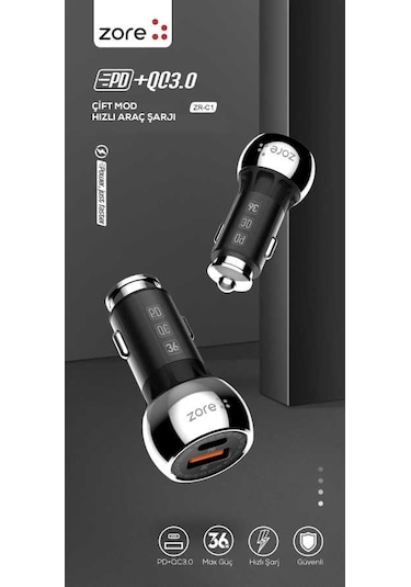 Usb Ve Micro Araba Araç İçi Led Işıklı Çakmaklık Pd Micro Ve Usb Yüksek Hızlı Şarj Adaptörü Başlığı