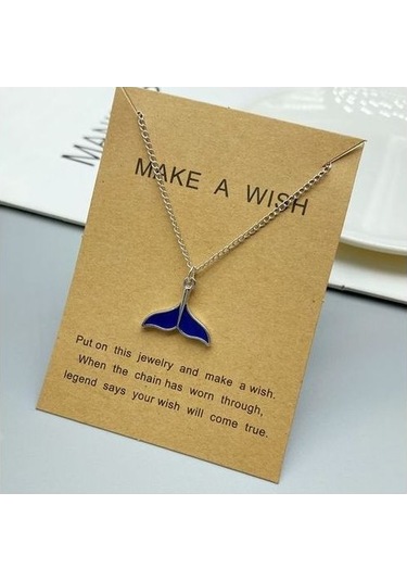 Soulader Denizkızı Kuyruğu İlhamlı Charm Gümüş Renk Kadın Kolye Aksesuar Çok REnkli