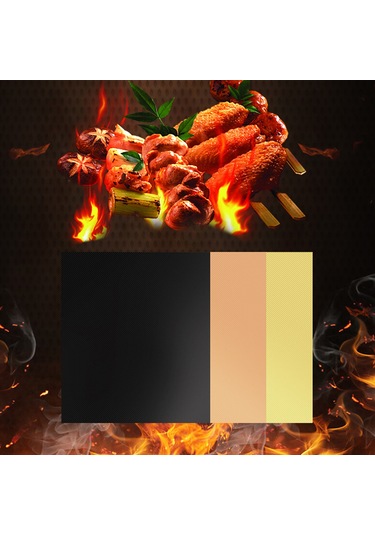 Jeehugo 3'lü Siyah Barbekü Matı - Isı Dayanıklı 260 C, Yemek Tutmayan, Tekrarlı Kullanımlı, Temizliği Kolay, Fırın/grill Uyumlu Çok Renkli