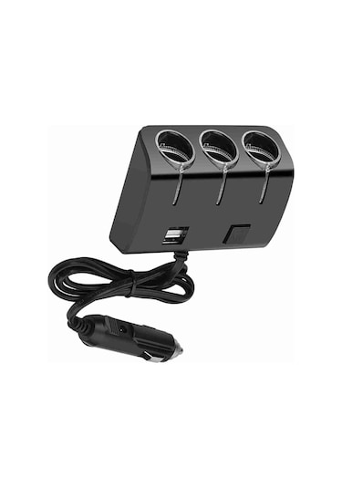 Moveevo Araç Çıgarette Aleti Bölücü 3lü, 2 Usb Portlu Hızlı Şarj, 120w Maksimum Güç, Usb Anahtarı Ve Led Göstergeli, Tüm Araçlar İçin