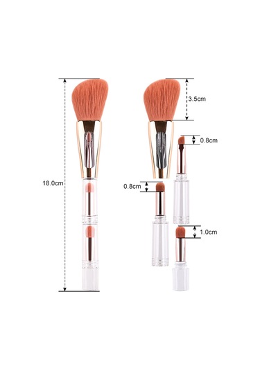 Yifomall Zoreya 4 Ü 1 Arada Taşınabilir Makyaj Fırçası Seti - Yüz, Kaş Ve Göz Farı Uygulama İçin Çok Fonksiyonlu