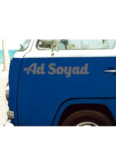 Kişiye Özel Ad Soyad Sticker 2 Adet - Araba Oto Motosiklet Karavan Sticker - 00096 12 Cm