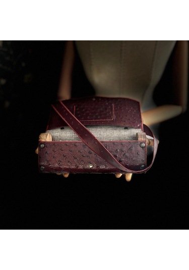 Hakiki Deri, El Yapımı Bayan Çanta, Bayan Cüzdan Larissa V42 Bordo