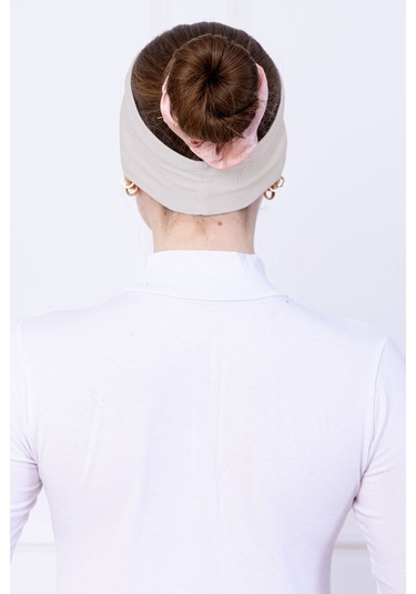 Kaymayan Silikonlu Bandana Bone - Sportif Saç Bandı-açık Bej Açık Bej