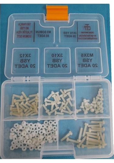 M3 PLASTİK VİDA-SOMUN SETİ 160 PARÇA
