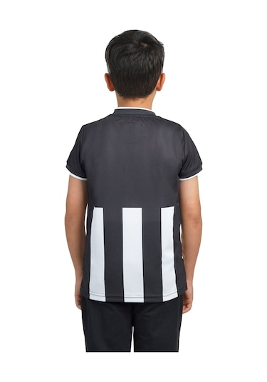 Beşiktaş Lisanslı Çocuk Çubuklu Umbro Forma Siyah - Beyaz