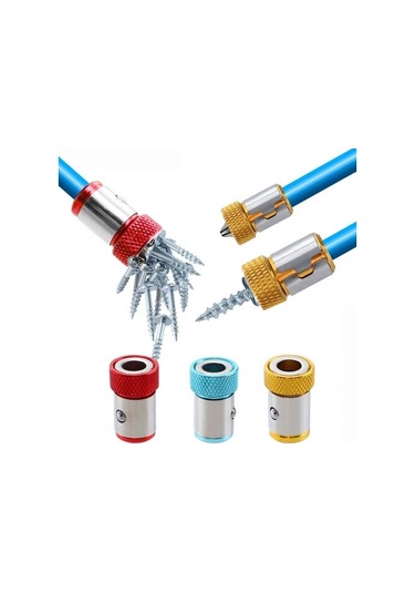 Matkap Kafası Bit Vida Için Kırmızı Evrensel Halka 6.35mm Korozyon Önleyici Tornavida Manyetik Manyetik Sürücü Şaft Halkası 1/4 ''aksesuarlar 7436