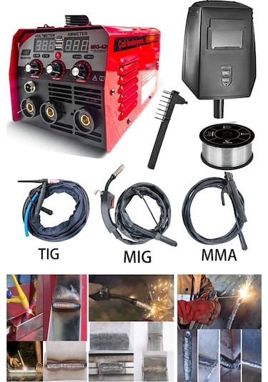 Gazsız Gazaltı Çift Kartlı Kaynak 3ın1 Tıg Mıg Mma Ultra Fonk