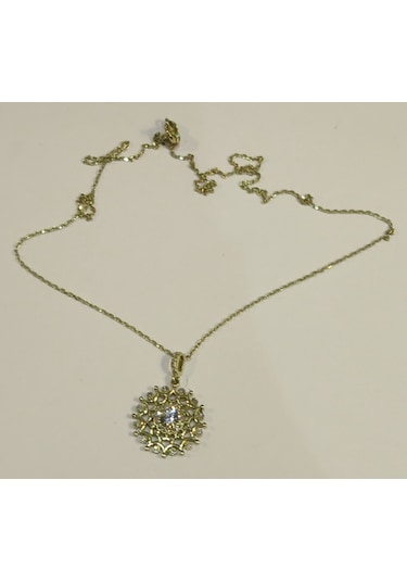 8 Ayar Taşlı Altın Kolye-3.13Gm-42Cm-Zincir Altındır