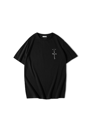 Brz Collection Unisex Oversize Arka Baskılı Look Mom I Can Fly T-shirt-siyah Siyah