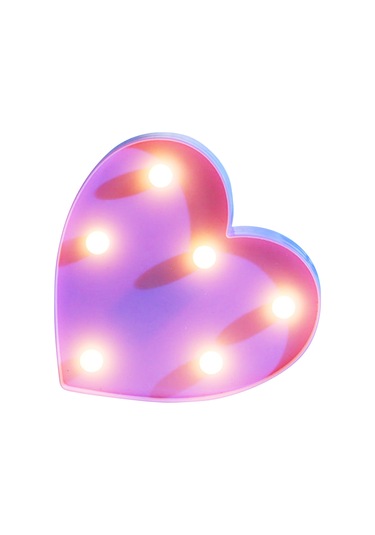Maiyame Pembe Kalp Şekilli Led Dekoratif Işık, Sıcak Beyaz Sürekli Aydınlatma, Ip42 Su Geçirmez, 2xaa Pil Dahil Değil , Parti/düğün/ev Dekorasyonu Pembe