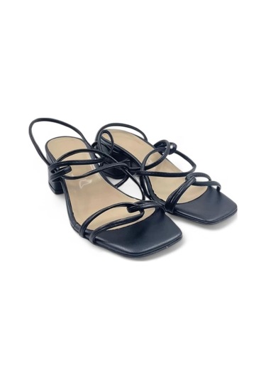 Mira Siyah Şık Ve Zarif Kadın Topuklu Ayakkabı Siyah