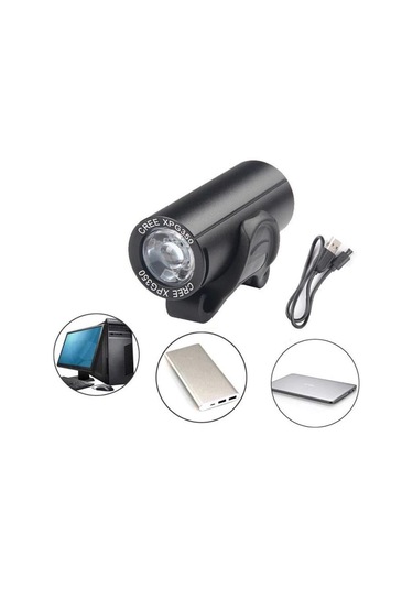 Forte Gt 350 Lümen Raypal Mini Bisiklet Ön Farı Xbyc 6114 Usb Şa Siyah