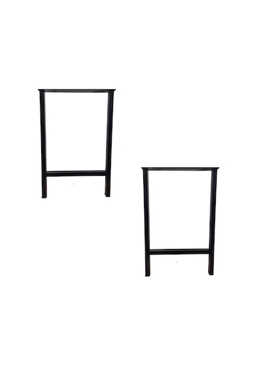 Bin1Fırsatt Metal Ayak Ofis Bahçe İş Yeri Masif Ahşap Kütük Masa Ayağı 76 Cm