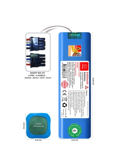 Xiaomi X10 Plus B101cn 6400mah Uyumlu Robot Süpürge Pili C6407bs-xia-027