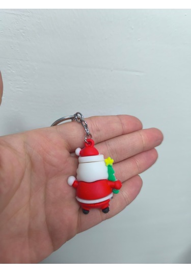 Yılbaşı Temalı Anahtarlık Yeni Yıla Özel Sevimli Ve Anlamlı Hediye Beyaz - Kırmızı