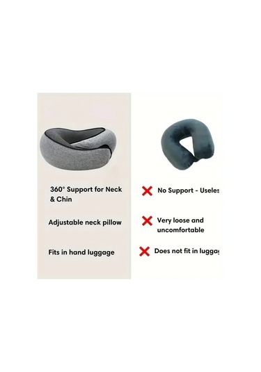 Seyahat Boyun Yastık Bellek Köpük U Şeklinde Yastık Salyangoz Açık Gri